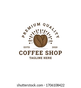 Coffee shop logo vintage - vector illustration