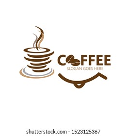 Coffee shop logo with white background. Can be used for coffee shop, company logo or coffee product symbol