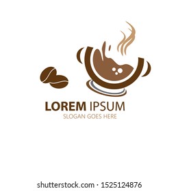 Coffee shop logo with white background. Can be used for coffee shop, company logo or coffee product symbol