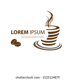 Coffee shop logo with white background. Can be used for coffee shop, company logo or coffee product symbol