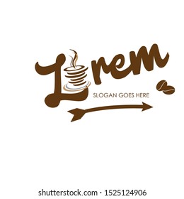 Coffee shop logo with white background. Can be used for coffee shop, company logo or coffee product symbol