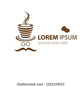 Coffee shop logo with white background. Can be used for coffee shop, company logo or coffee product symbol