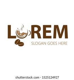 Coffee shop logo with white background. Can be used for coffee shop, company logo or coffee product symbol