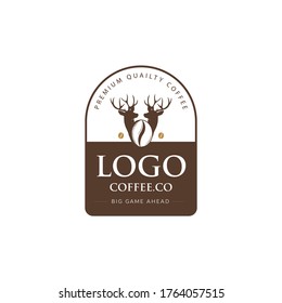 Coffee shop logo,Deer and coffee