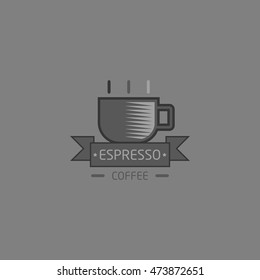 Coffee Shop Logos, Badges and Labels Design Elements. Cup, beans, cafe vintage style objects retro vector illustration.