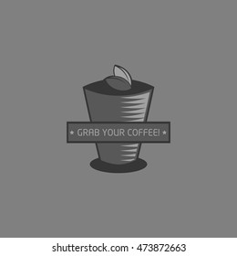 Coffee Shop Logos, Badges and Labels Design Elements. Cup, beans, cafe vintage style objects retro vector illustration.