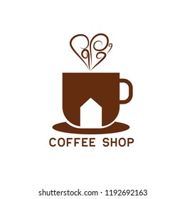 coffee shop logos, label, badge with text space for your slogan / tagline,  vector illustration.