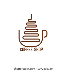 coffee shop logos, label, badge with text space for your slogan / tagline,  vector illustration.