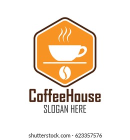coffee shop logos, label, badge with text space for your slogan / tagline,  vector illustration.