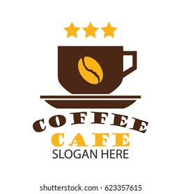 coffee shop logos, label, badge with text space for your slogan / tagline,  vector illustration.