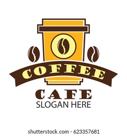 coffee shop logos, label, badge with text space for your slogan / tagline,  vector illustration.