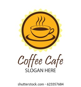 coffee shop logos, label, badge with text space for your slogan / tagline,  vector illustration.