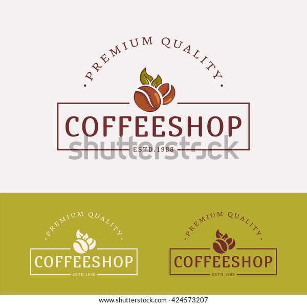 Coffee Shop Logos Templates Color Monochrome Stock Vector (Royalty Free ...