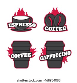Coffee Shop Logos Templates Set. Vector object for Labels, Badges, Logos Design. Coffee Logo