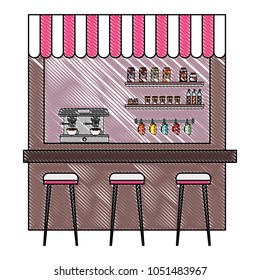 coffee shop machine espresso stools and shelf