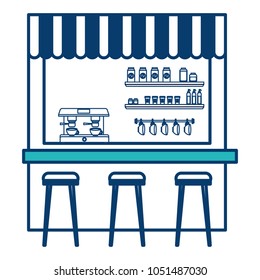 coffee shop machine espresso stools and shelf