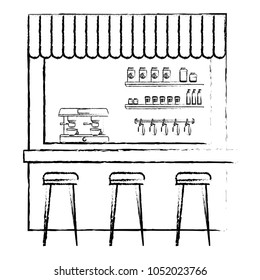 coffee shop machine espresso stools and shelf