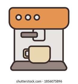 coffee shop make machine appliance fill style icon vector illustration design