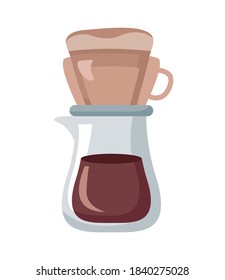 coffee shop make utensil flat style icon vector illustration design