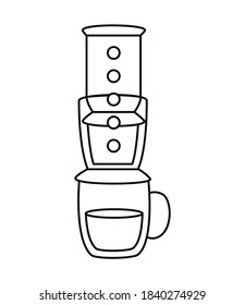 coffee shop make utensil line style icon vector illustration design