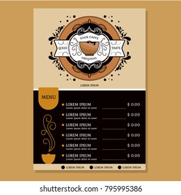 coffee shop menu