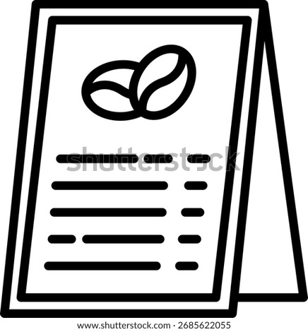 Coffee Shop Menu Board Icon in Outline Style