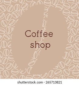 Coffee shop and menu design with seamless pattern. Vector illustration.