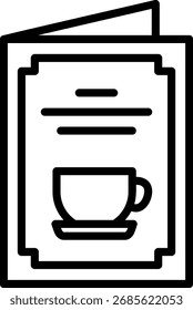 Ícone do menu da cafeteria, Projeto do folheto do café