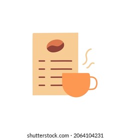 Coffee shop menu icon  in color icon, isolated on white background 