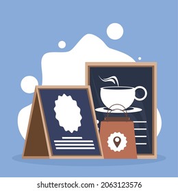 menú de la cafetería en el cartel