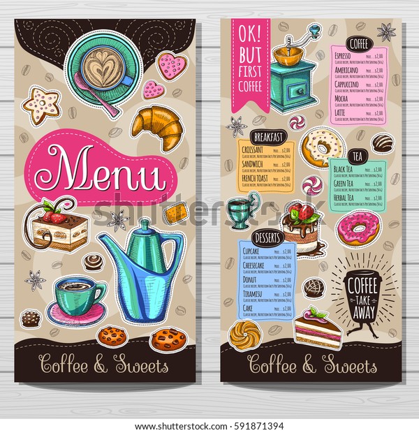 Coffee Shop Menu Template Cafe Menu Stock Vector Royalty Free