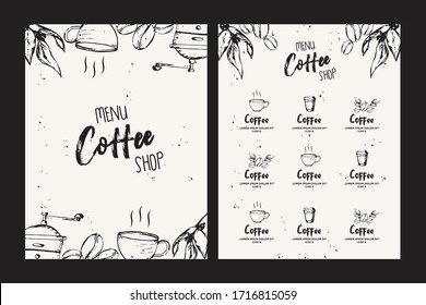 Coffee Shop Menu Template With Handrawn Style