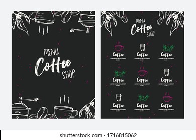 Coffee Shop Menu Template With Handrawn Style