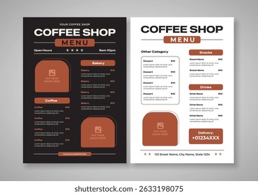Coffee shop menu template perfect for showcasing your drinks and specials