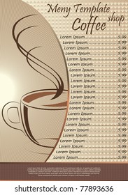 Coffee Shop Menu Template. Vector Illustration