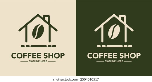 Coffee shop minimalist logo design. Cafe logo design symbol. Elegant coffee store logo