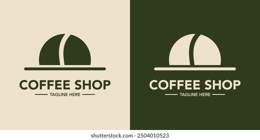 Coffee shop minimalist logo design. Cafe logo design symbol. Elegant coffee store logo