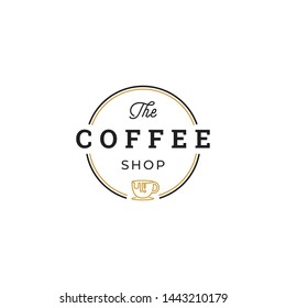 Coffee Shop with Mug Logo Design Template