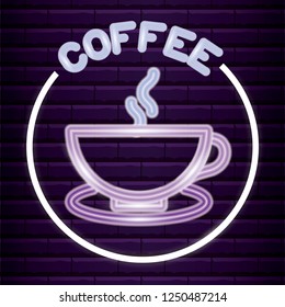 coffee shop neon light label