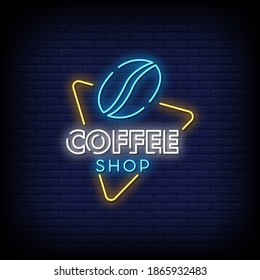 Coffee Shop Neon Signs Vector