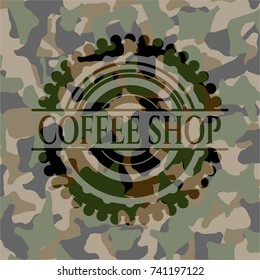 Coffee Shop on camo texture