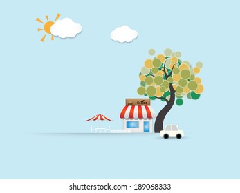 coffee shop on the way EPS10