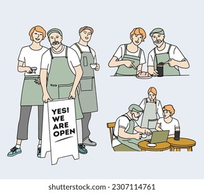 coffee shop opening and barista activities
