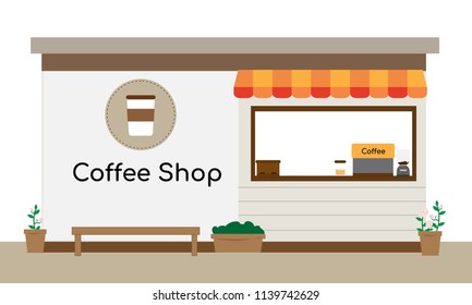 Coffee shop outdoor vector design on background
