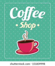 Coffee shop over green background vector illustration 