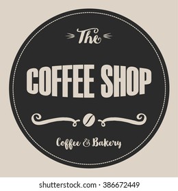 Coffee shop, Pastry-shop, Bakery or Confectionery business sign, menu label,  or sign board vector template in retro style on chalkboard grunge background. Product package label. Sample text. Editable