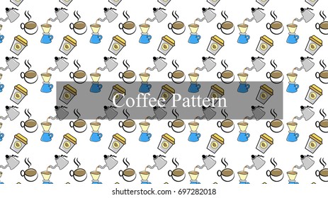 coffee shop pattern background,Vector illustration for cute design,Stylish decorative label.