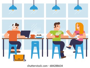 Coffee Shop and people in coffee shop