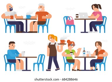 Coffee Shop and people in coffee shop