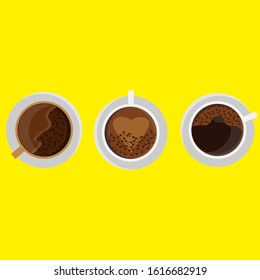 Coffee Shop Related Equipment Vector Illustration Design. coffee cup with several variants inside and isolated background
